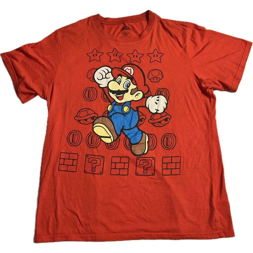 2013 Super Mario Red T-shirt Men's M Nintendo video game Pre-owned World Bros